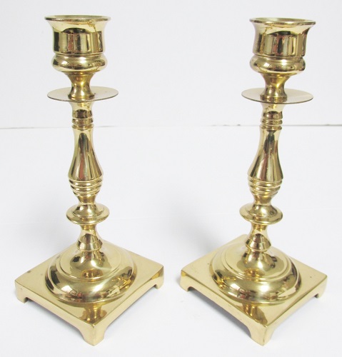 Newport - Solid Brass Candlestick (Pair) by House of Global Art<br>(click on picture for full description)
